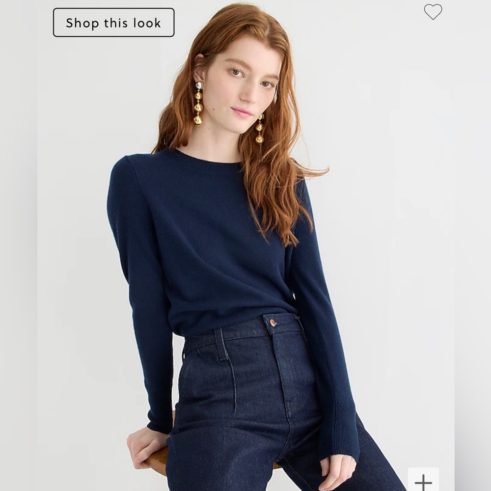 J. Crew Cashmere Crewneck Sweater Navy Size Small